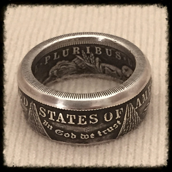 Thin White Line Morgan Coin Ring 14